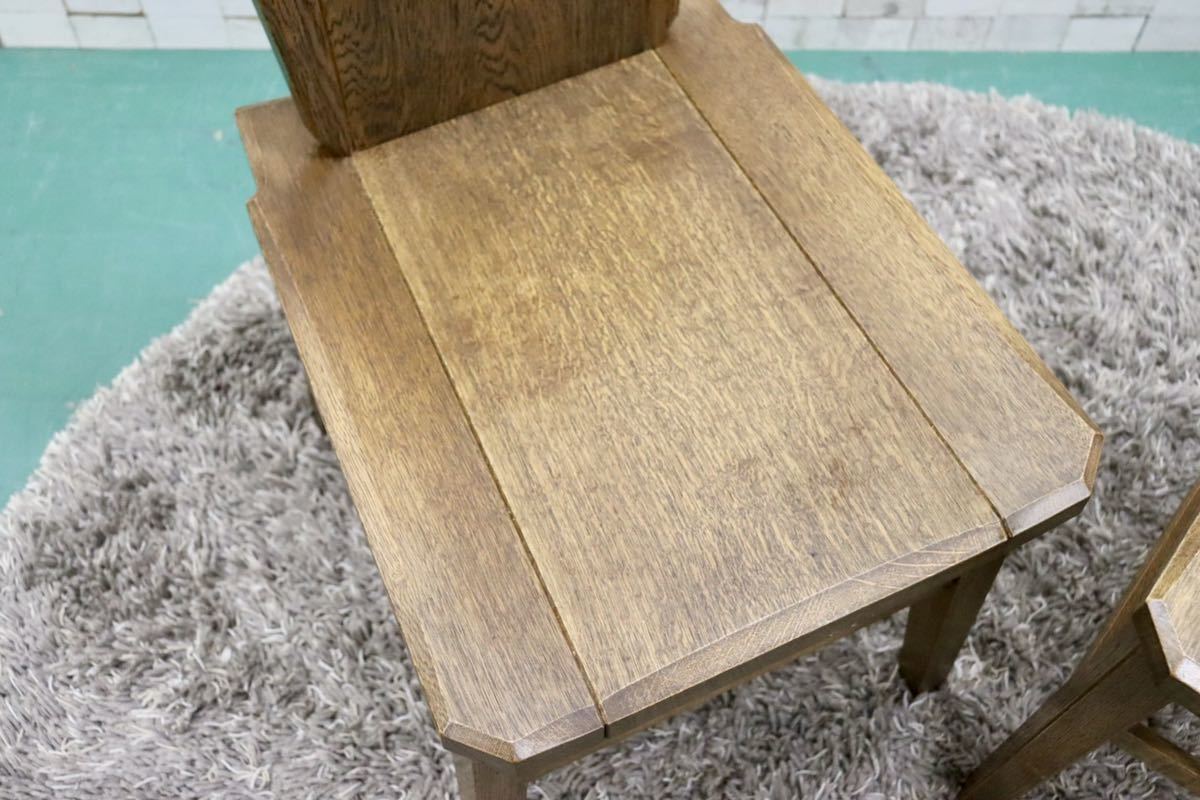 GMFH340○ダイニングチェア 食卓椅子 アームレスチェア 2脚セット カントリー オーク材 無垢 検)神戸家具 永田良介