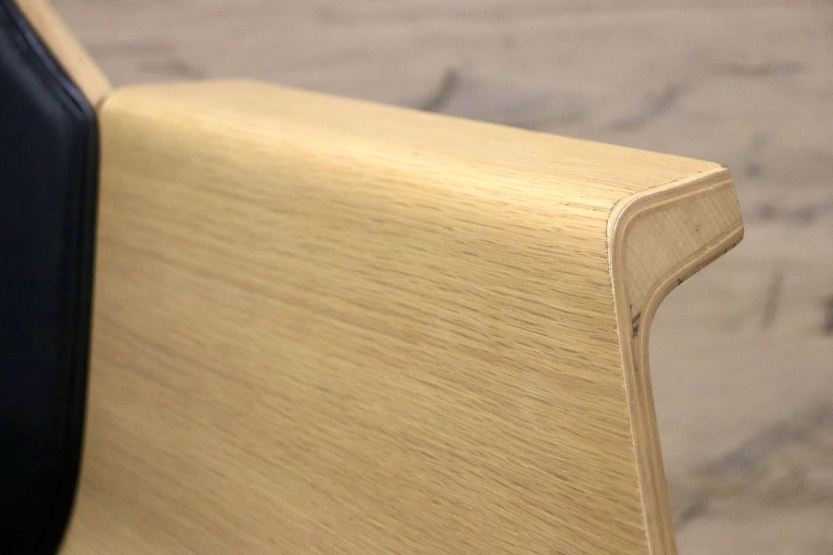 GMFS320C○北欧スタイル パーソナルチェア ラウンジチェア 回転椅子 本革 ブラック スタイリッシュ 検)北欧 デンマーク ヴィンテージ