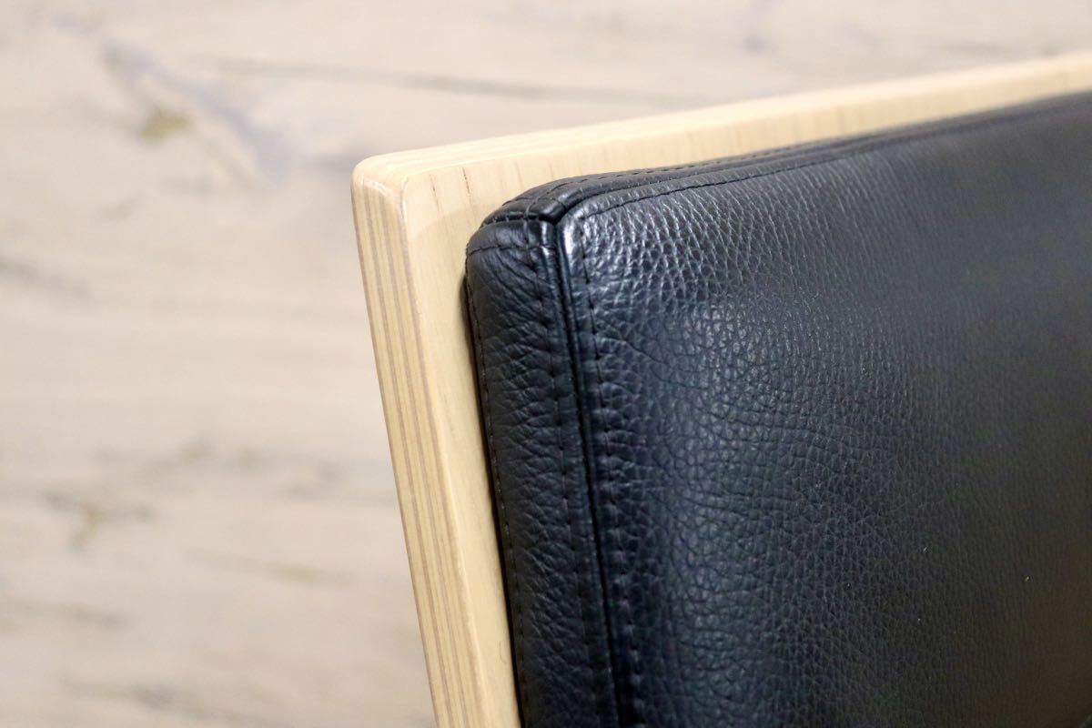 GMFS320C○北欧スタイル パーソナルチェア ラウンジチェア 回転椅子 本革 ブラック スタイリッシュ 検)北欧 デンマーク ヴィンテージ