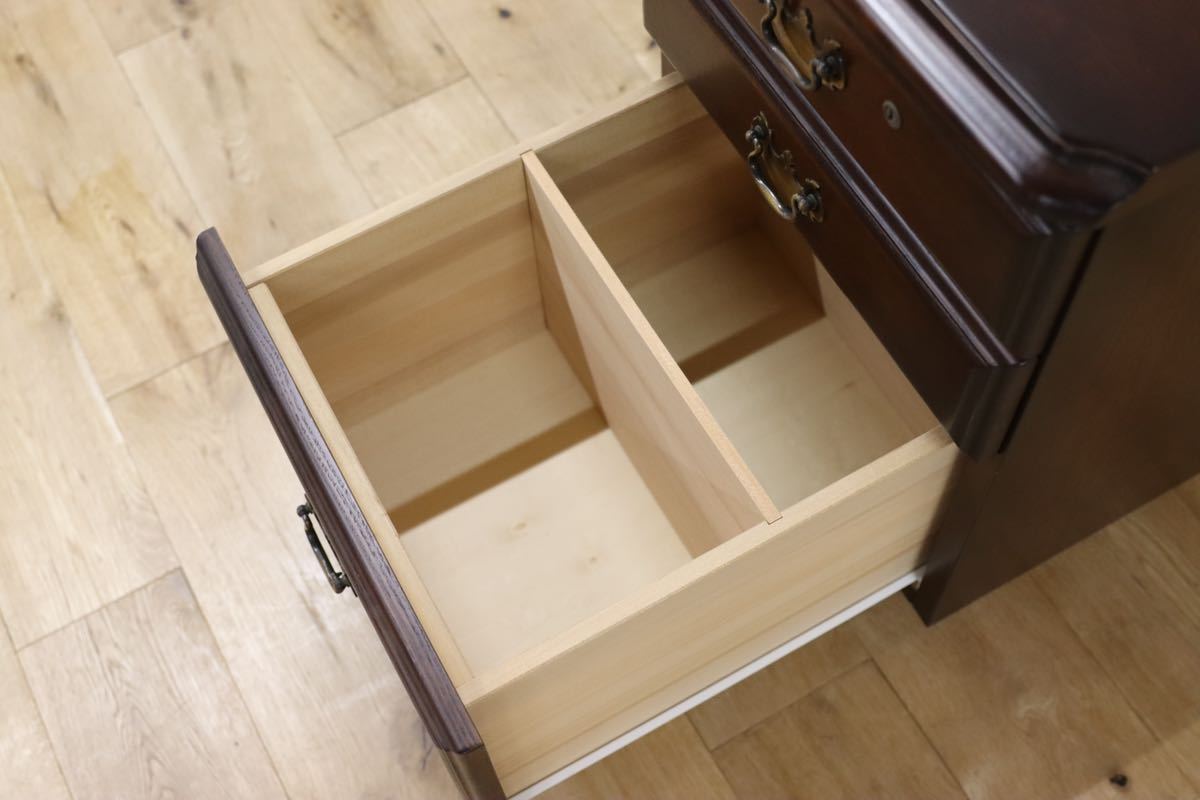 GMFS303A○東海家具 静岡家具 デスクワゴン サイドワゴン デスクキャビネット 袖机 楢材 レトロ カントリー 書斎 オフィス 家具