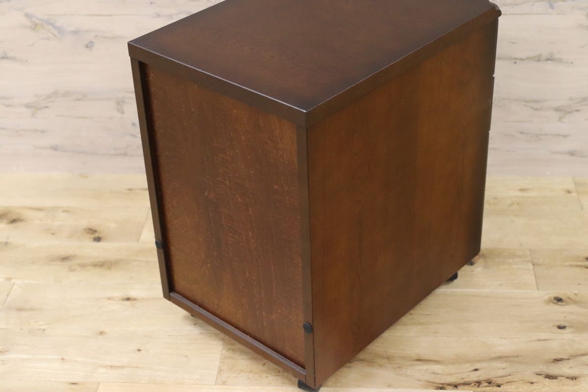 GMFS303A○東海家具 静岡家具 デスクワゴン サイドワゴン デスクキャビネット 袖机 楢材 レトロ カントリー 書斎 オフィス 家具