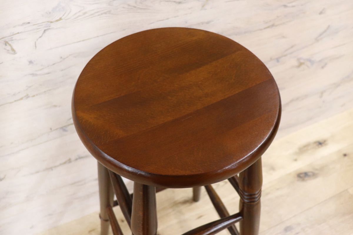 GMFH390○西洋 イギリス アンティーク スツール ハイスツール ダイニングチェア 椅子 腰掛 定価約3.5万 展示品