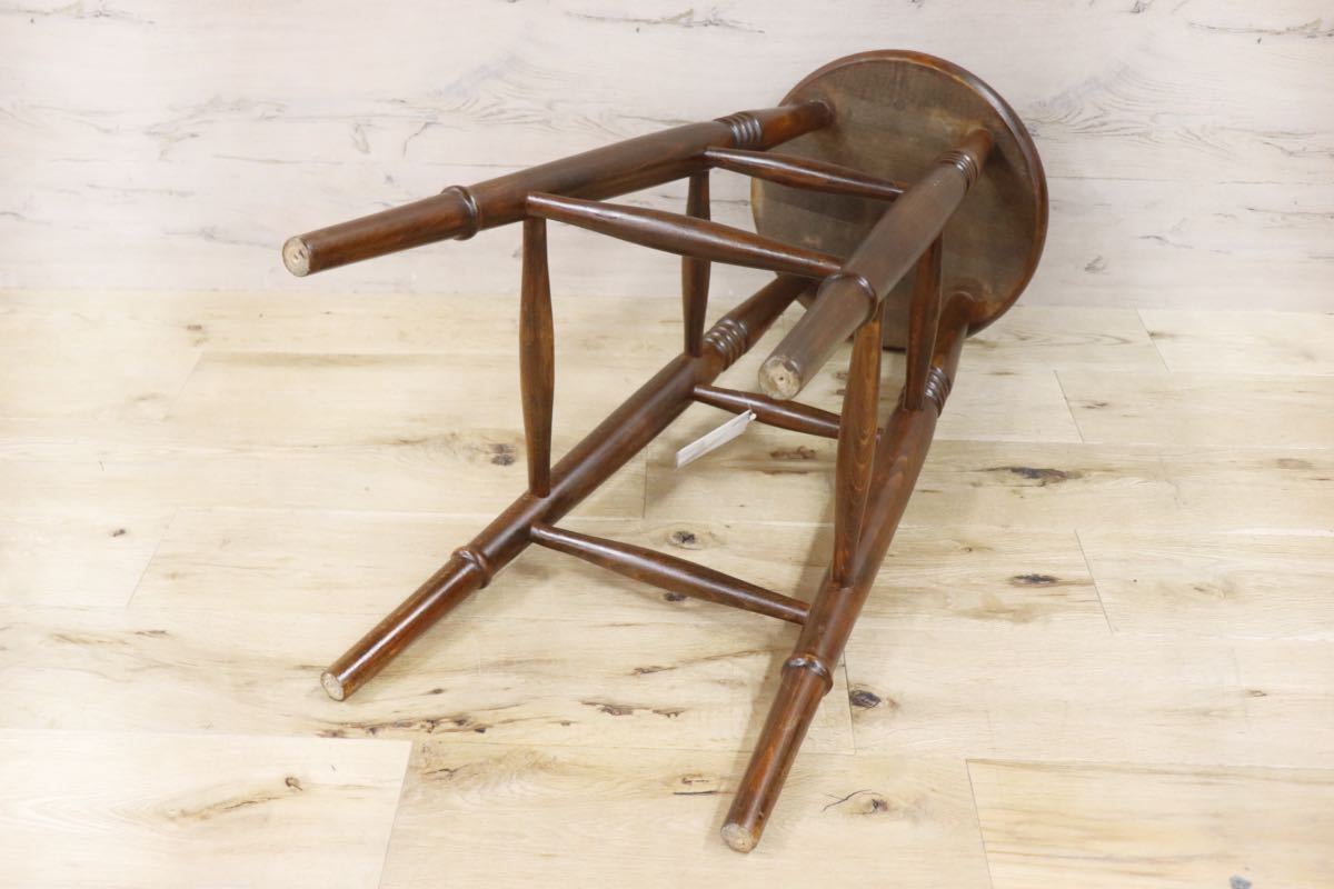 GMFH390○西洋 イギリス アンティーク スツール ハイスツール ダイニングチェア 椅子 腰掛 定価約3.5万 展示品