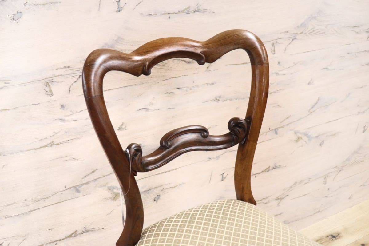 GMFH389○イギリス製 ダイニングチェア 椅子 バルーンバック サロンチェア ヴィンテージ ローズウッド材 定価約9.8万円 展示品