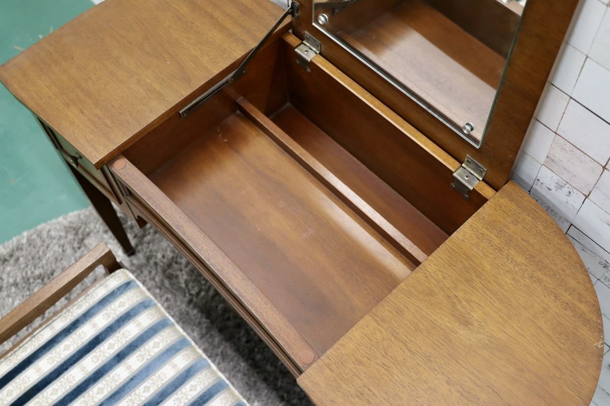 GMFS339○DREXEL HERITAGE / ドレクセルヘリテイジ トライユン 鏡台 ドレッサー&スツール マホガニー クラシック 希少 定価約52万