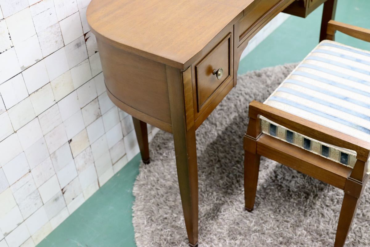 GMFS339○DREXEL HERITAGE / ドレクセルヘリテイジ トライユン 鏡台 ドレッサー&スツール マホガニー クラシック 希少 定価約52万