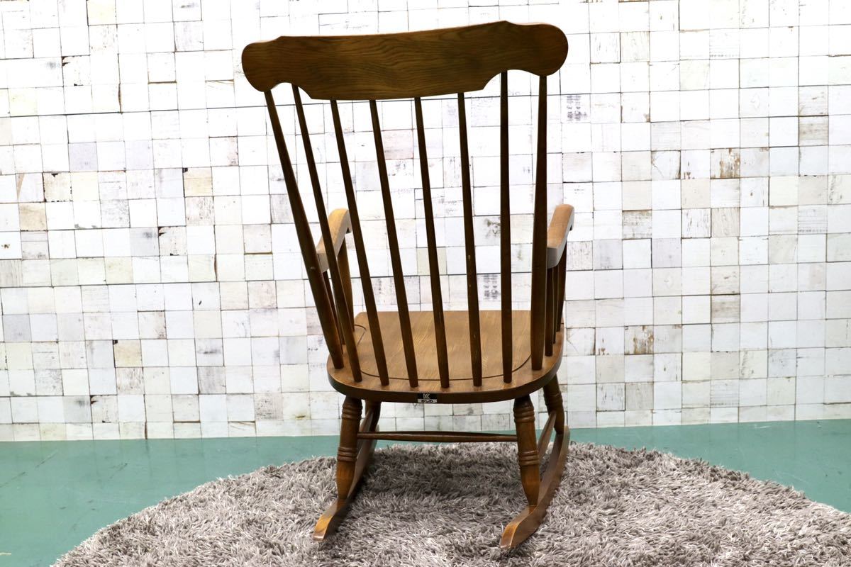 GMFS335○柏木工 / KASHIWA ヴィンテージ ロッキングチェア 揺り椅子 楢材 レトロ アンティーク 古民家 ノスタルジック