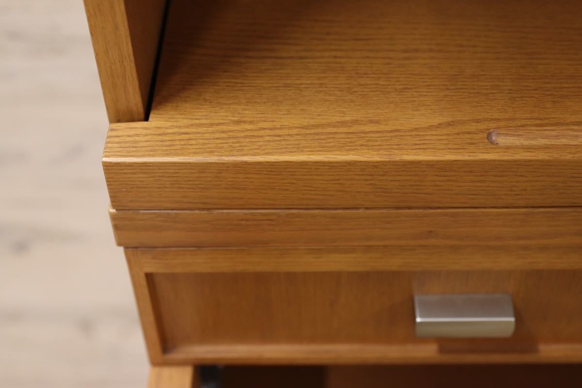 GMFH395○シラカワ / shirakawa 食器棚 キッチンボード キャビネット リビングボード 水屋棚 無垢 オーク材 飛騨家具 定価約28万