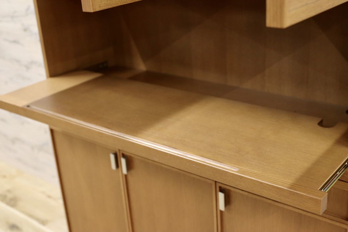 GMFH395○シラカワ / shirakawa 食器棚 キッチンボード キャビネット リビングボード 水屋棚 無垢 オーク材 飛騨家具 定価約28万