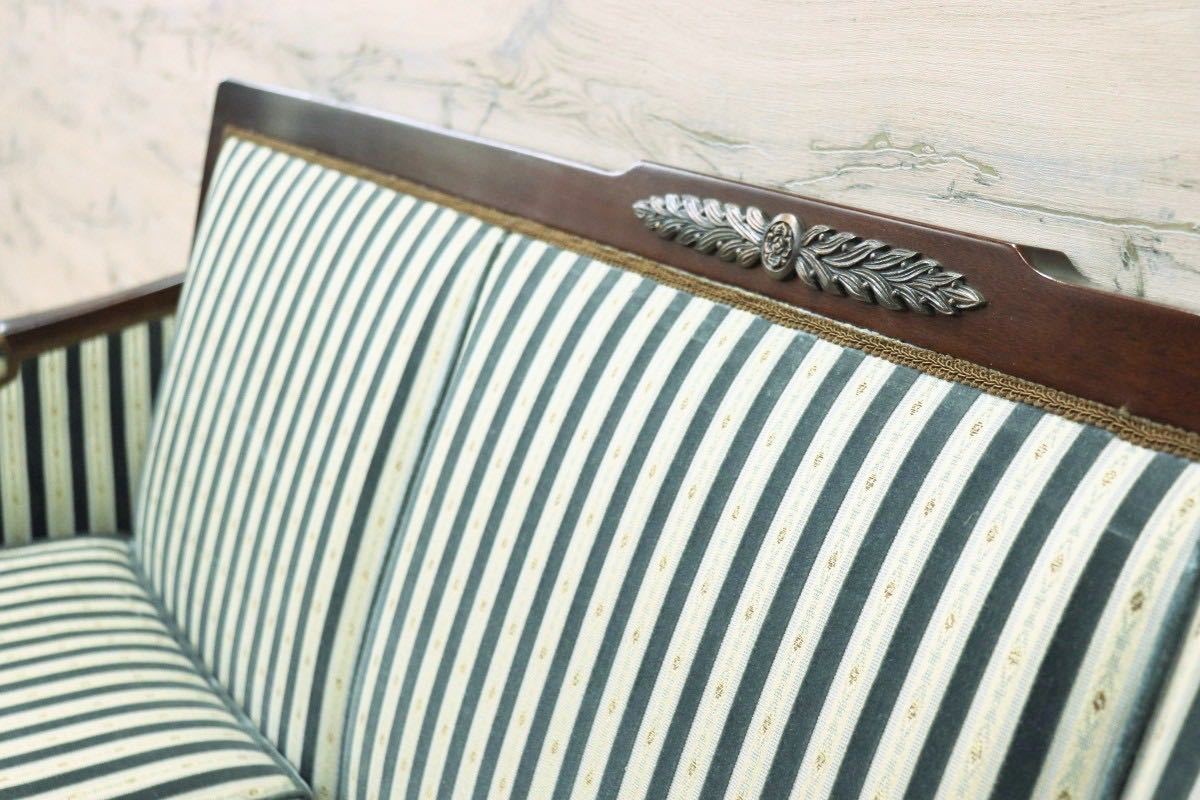 GMFH384A○メープル不二屋 3人掛けソファ トリプルソファ ロビーソファ 長椅子 ヨーロピアン ファブリック 神戸洋家具 定価約60万