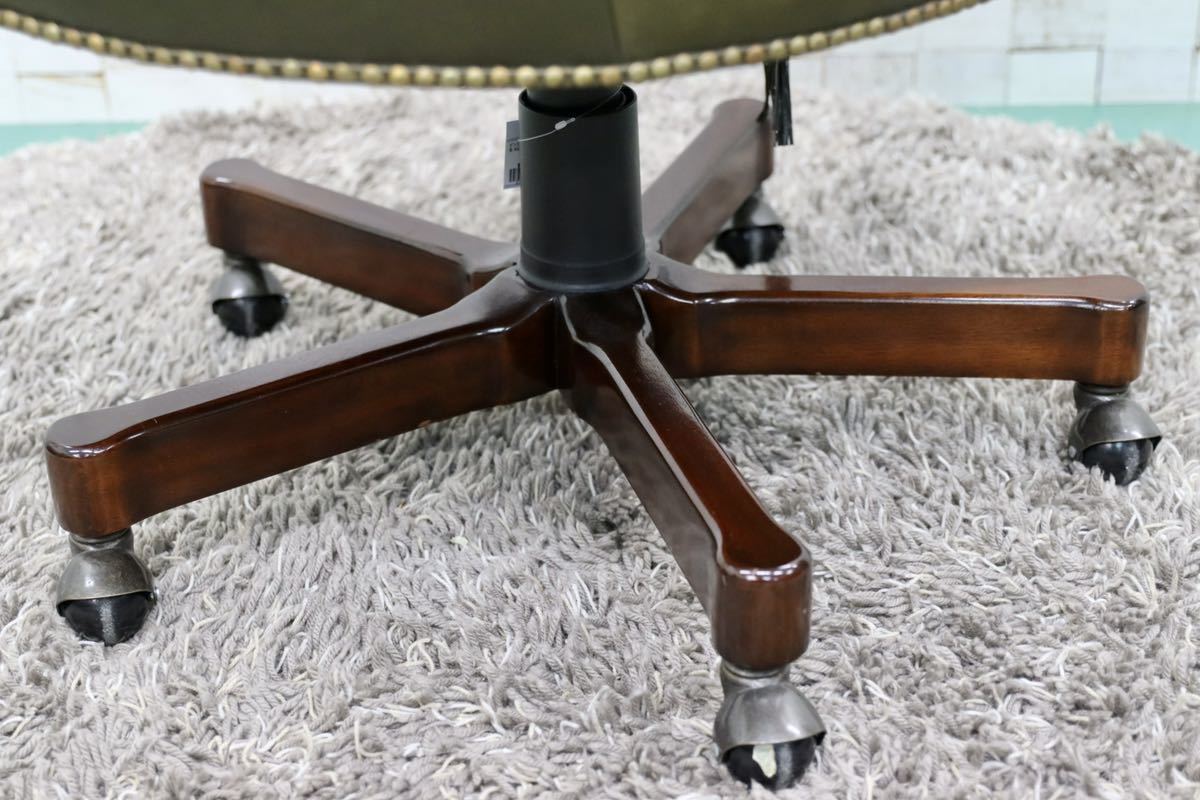 GMFF93○jansen / ジャンセン メゾン・ド・マルシェ デスクチェア 書斎椅子 エグゼクティブチェア 総革 鋲打ち クラシック 定価約45万