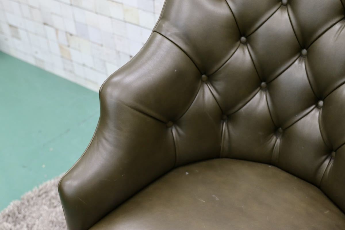 GMFF93○jansen / ジャンセン メゾン・ド・マルシェ デスクチェア 書斎椅子 エグゼクティブチェア 総革 鋲打ち クラシック 定価約45万