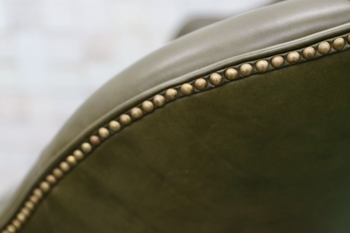 GMFF93○jansen / ジャンセン メゾン・ド・マルシェ デスクチェア 書斎椅子 エグゼクティブチェア 総革 鋲打ち クラシック 定価約45万