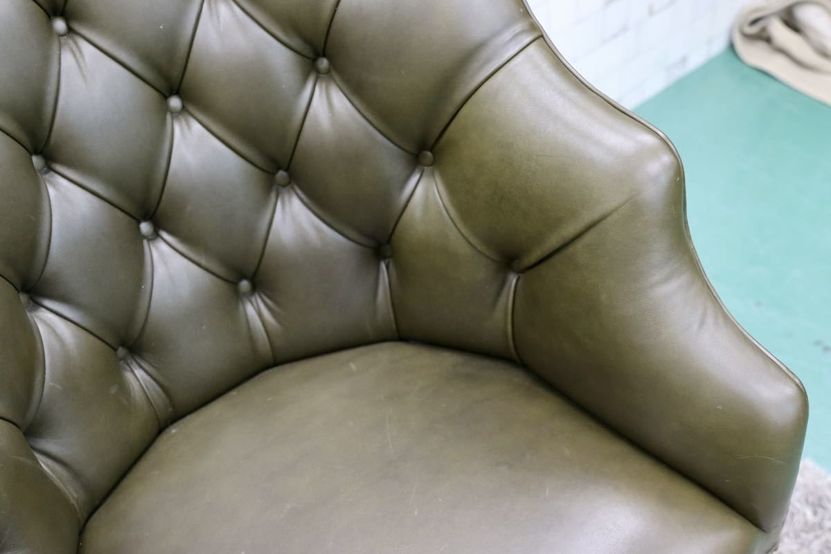 GMFF93○jansen / ジャンセン メゾン・ド・マルシェ デスクチェア 書斎椅子 エグゼクティブチェア 総革 鋲打ち クラシック 定価約45万