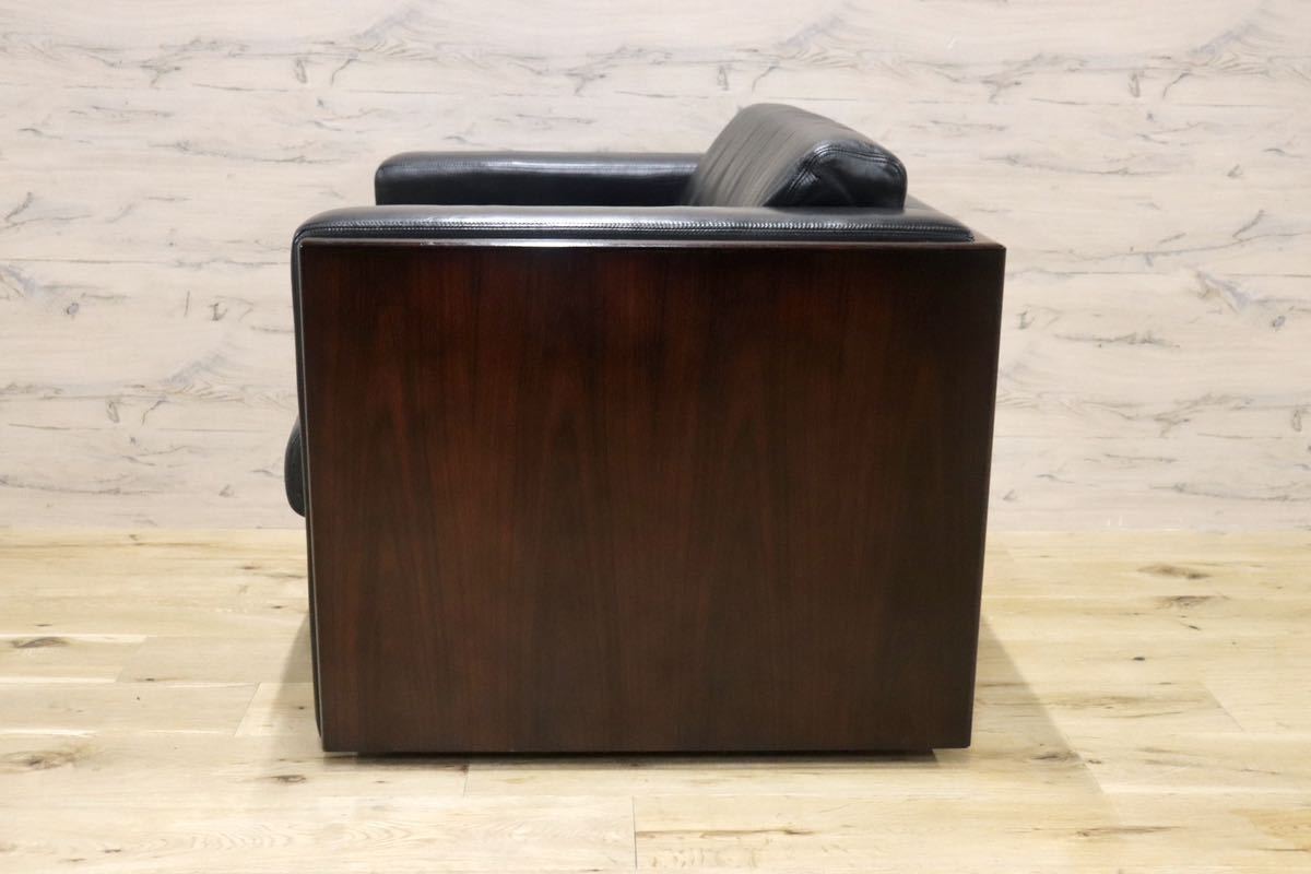 GMFK786A○okamura / オカムラ 1人掛けソファ シングルソファ アームチェア ラウンジチェア 本革 応接 ローズウッド オフィス 高級家具
