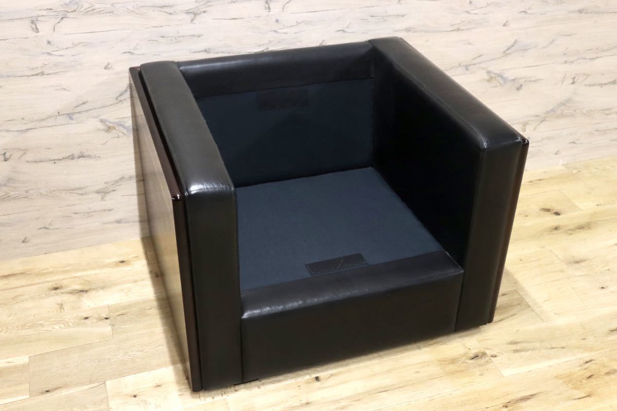 GMFK786B○okamura / オカムラ 1人掛けソファ シングルソファ アームチェア ラウンジチェア 本革 応接 オフィス ローズウッド 高級家具