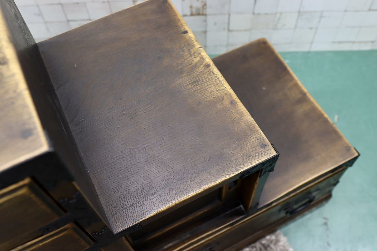 GMFS392○飛騨産業 / HIDA PROVINCIAL プロヴィンシャル 階段箪笥 サイドボード リビングボード オーク無垢材 最高級 現行定価94万 美品