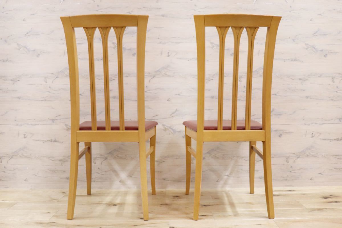 GMFK831A○IDC大塚家具 イタリア製 ダイニングチェア 椅子 2脚セット レザー クラシック アンティーク 検)BROSS