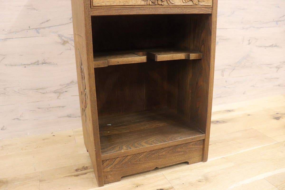 GMFK778○アンティーク調 レトロ 電話台 FAX台 花台 飾り台 彫刻 クラシック 木製