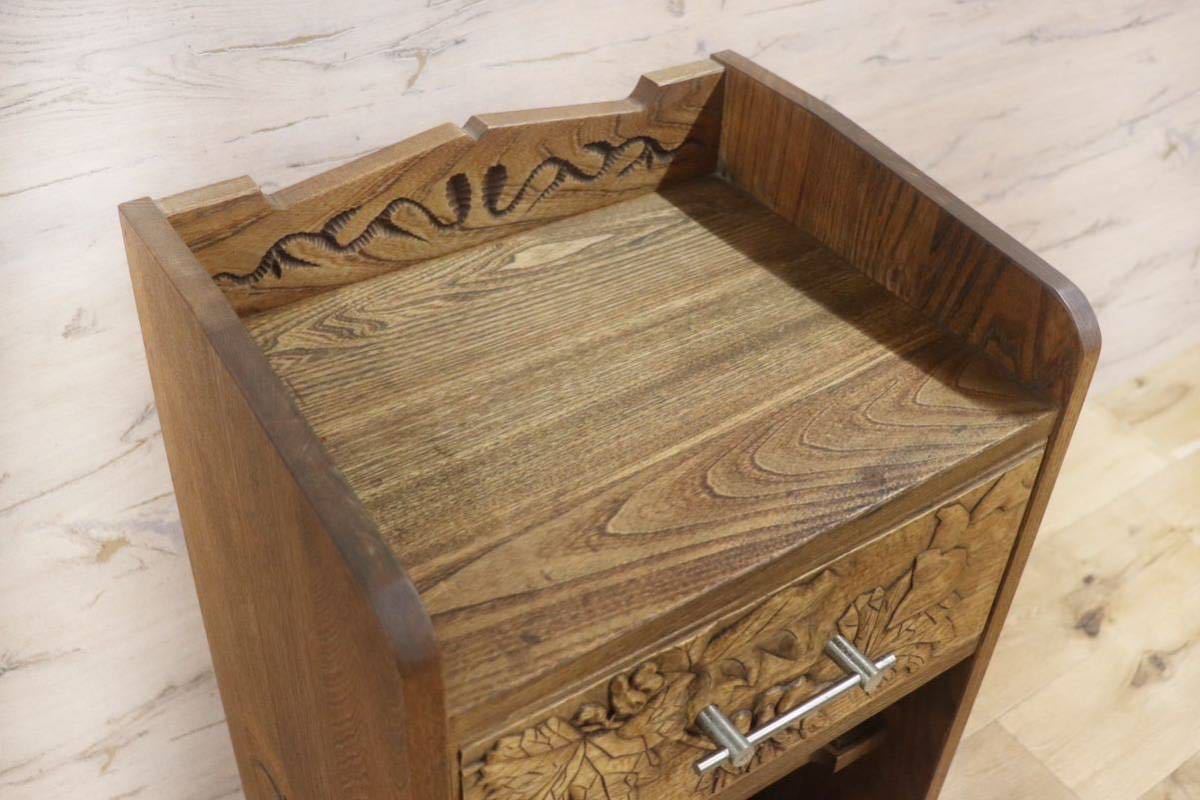 GMFK778○アンティーク調 レトロ 電話台 FAX台 花台 飾り台 彫刻 クラシック 木製