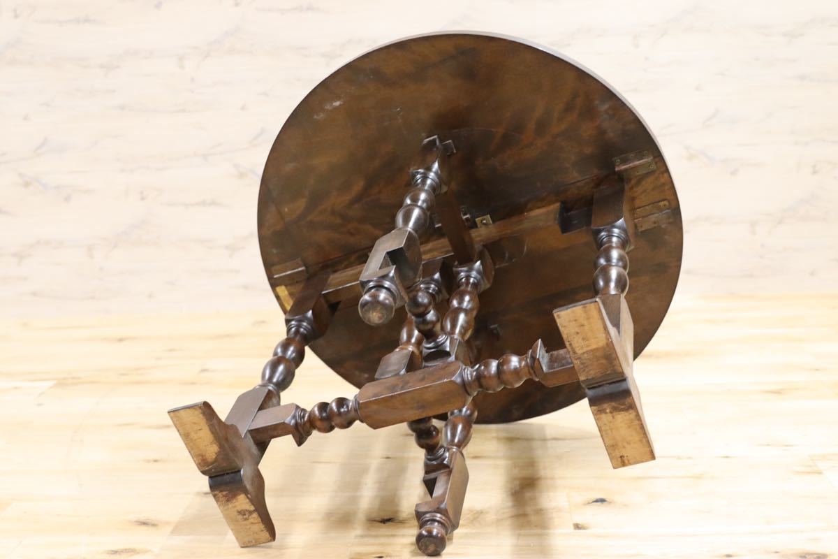 GMFT417○松本民芸家具 M型 バタフライテーブル コーヒーテーブル 花台 飾り台 和家具 レトロ ミズメザクラ 定価約26万 リペア済み 希少