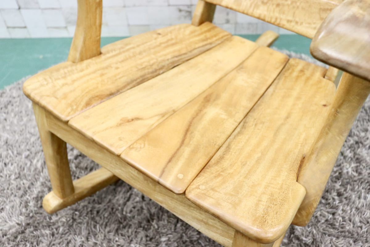 GMFS378○ハワイアン家具 ロッキングチェア 揺り椅子 デッキチェア 天然木 無垢材 アウトドア リゾート カントリー 輸入家具 展示品