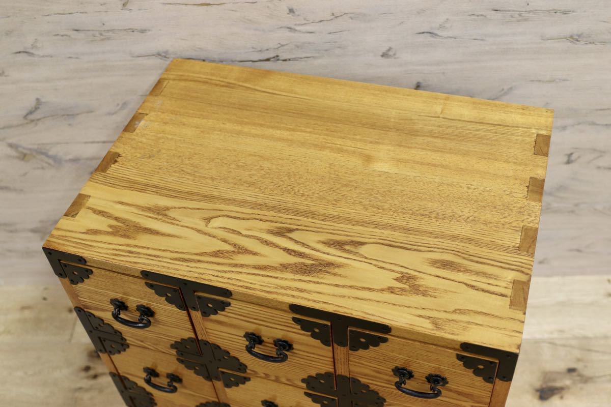 GMFS365○薬箱 小引き出し 収納家具 無垢材 楢材 昭和レトロ 小箪笥 時代箪笥 小物入れ アンティーク 工房家具