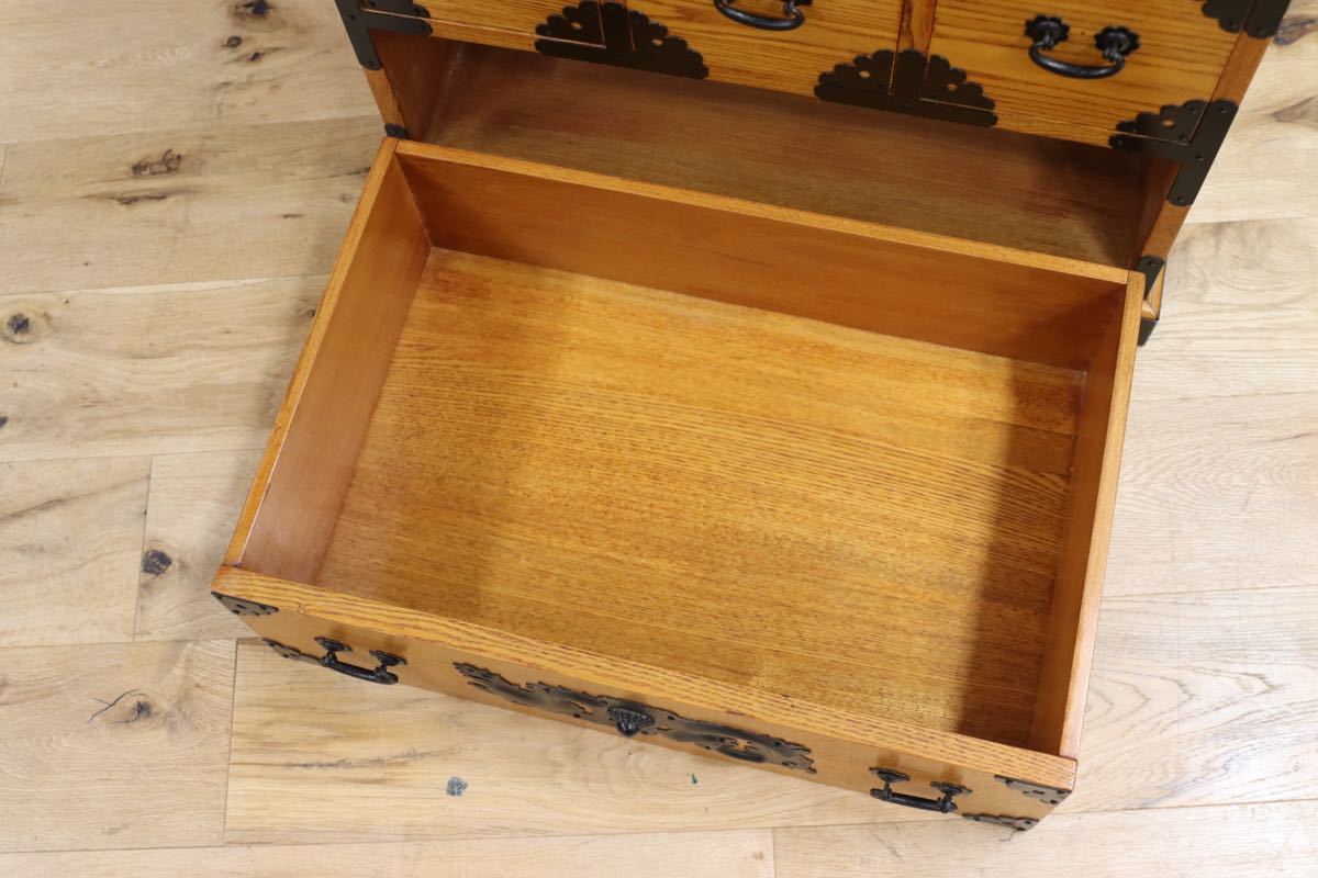 GMFS365○薬箱 小引き出し 収納家具 無垢材 楢材 昭和レトロ 小箪笥 時代箪笥 小物入れ アンティーク 工房家具