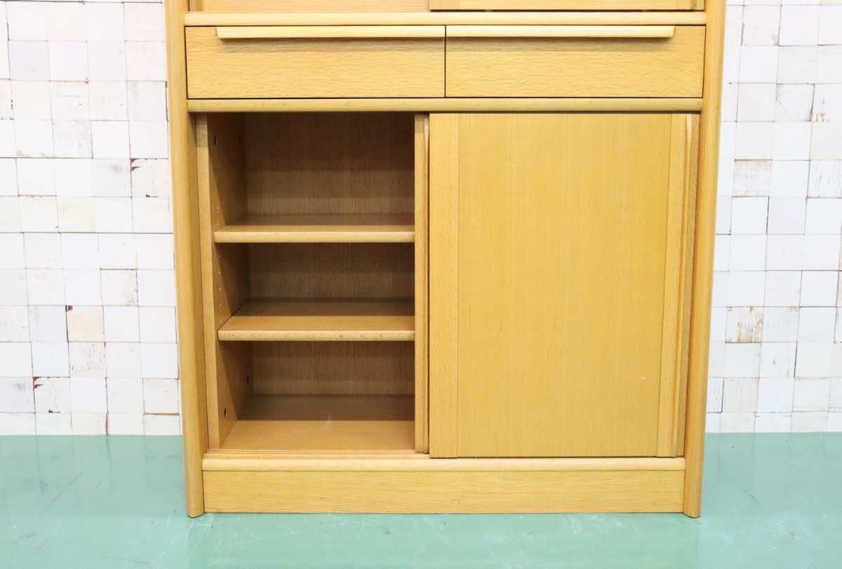 GMFT188○シラカワ / shirakawa 食器棚 カップボード ダイニングボード キャビネット オーク材 北欧スタイル 美品