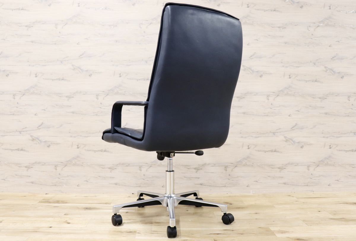 GMFK366B○mobilia / モビリア Alfred Kill International エグゼクティブチェア デスクチェア ハイバック 本革 希少 ヴィンテージ 約40万
