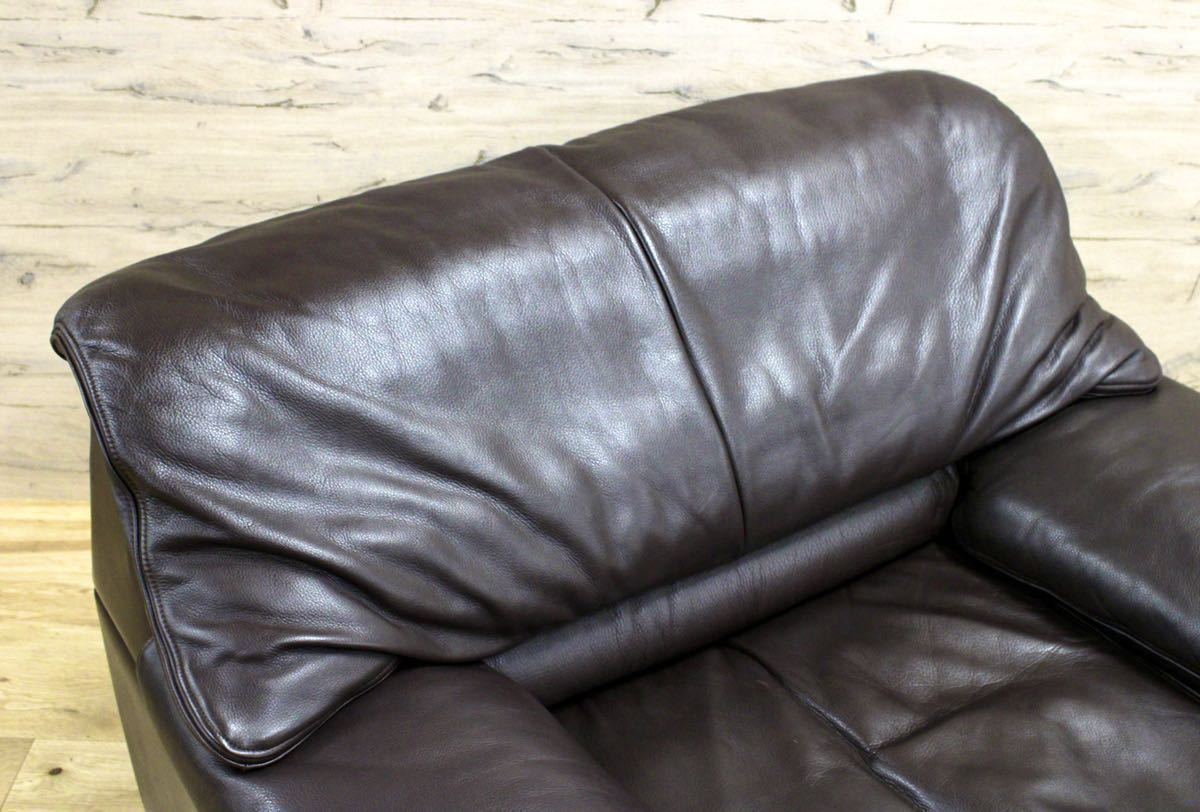 GMFN10F○karimoku / カリモク 1人掛けソファ シングルソファ 総本革 定価約27万 応接 肘掛け椅子 高級 家具 モダン 廃番