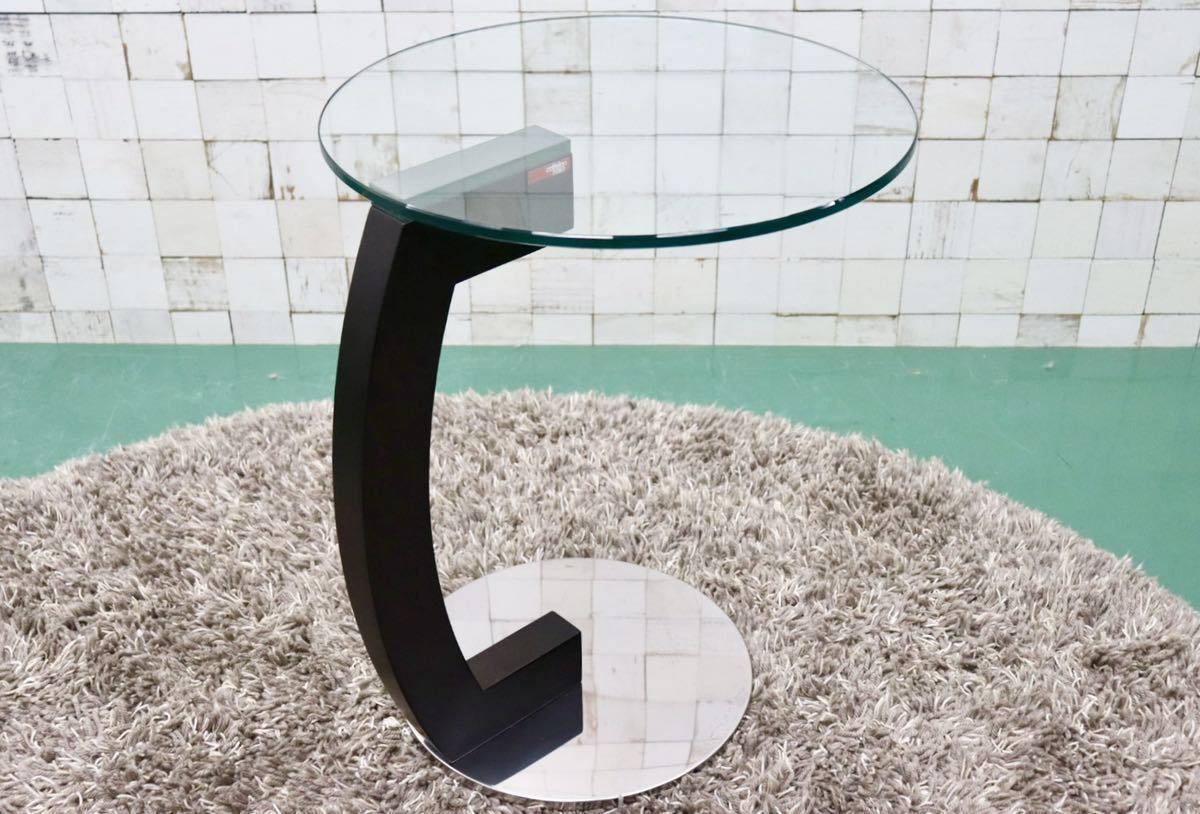 GMFS107○cattelan italia / カッテラン イタリア Zen サイドテーブル ガラス製 Giorgio Cattelan 定価約13万