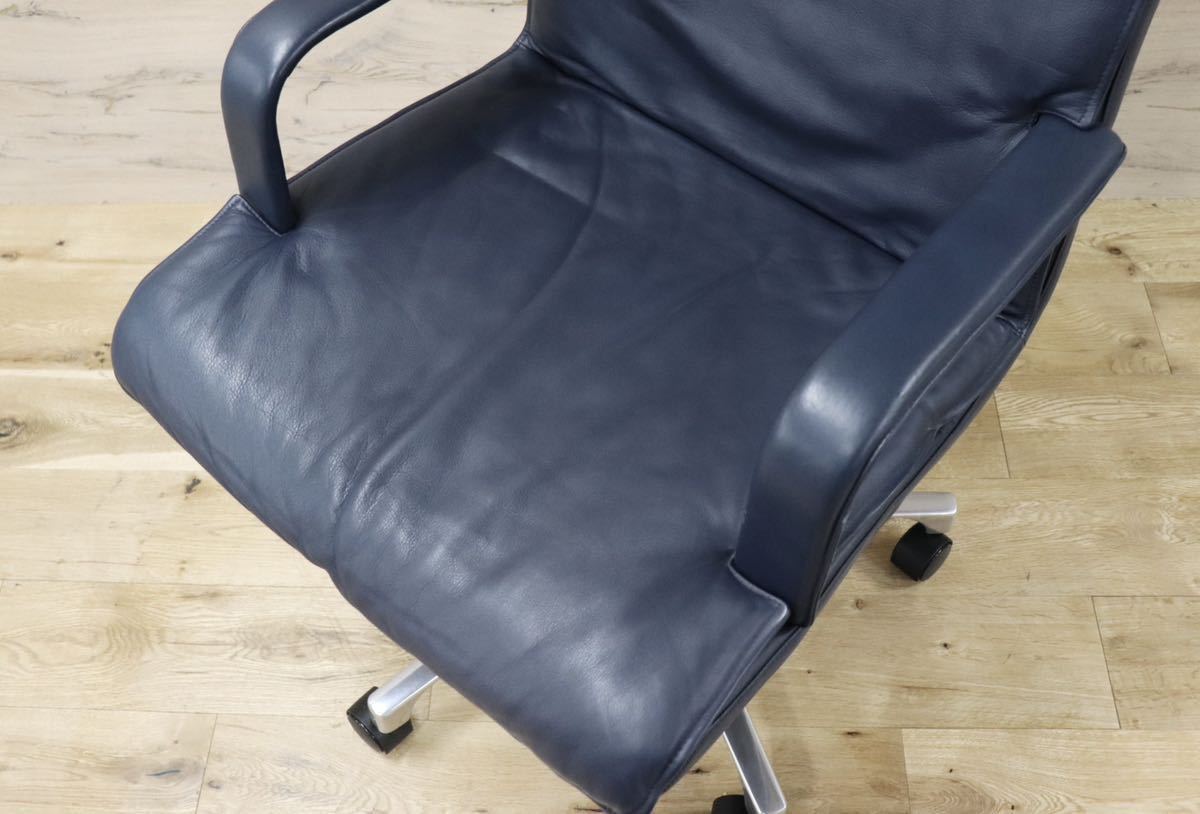 GMFK366B○mobilia / モビリア Alfred Kill International エグゼクティブチェア デスクチェア ハイバック 本革 希少 ヴィンテージ 約40万