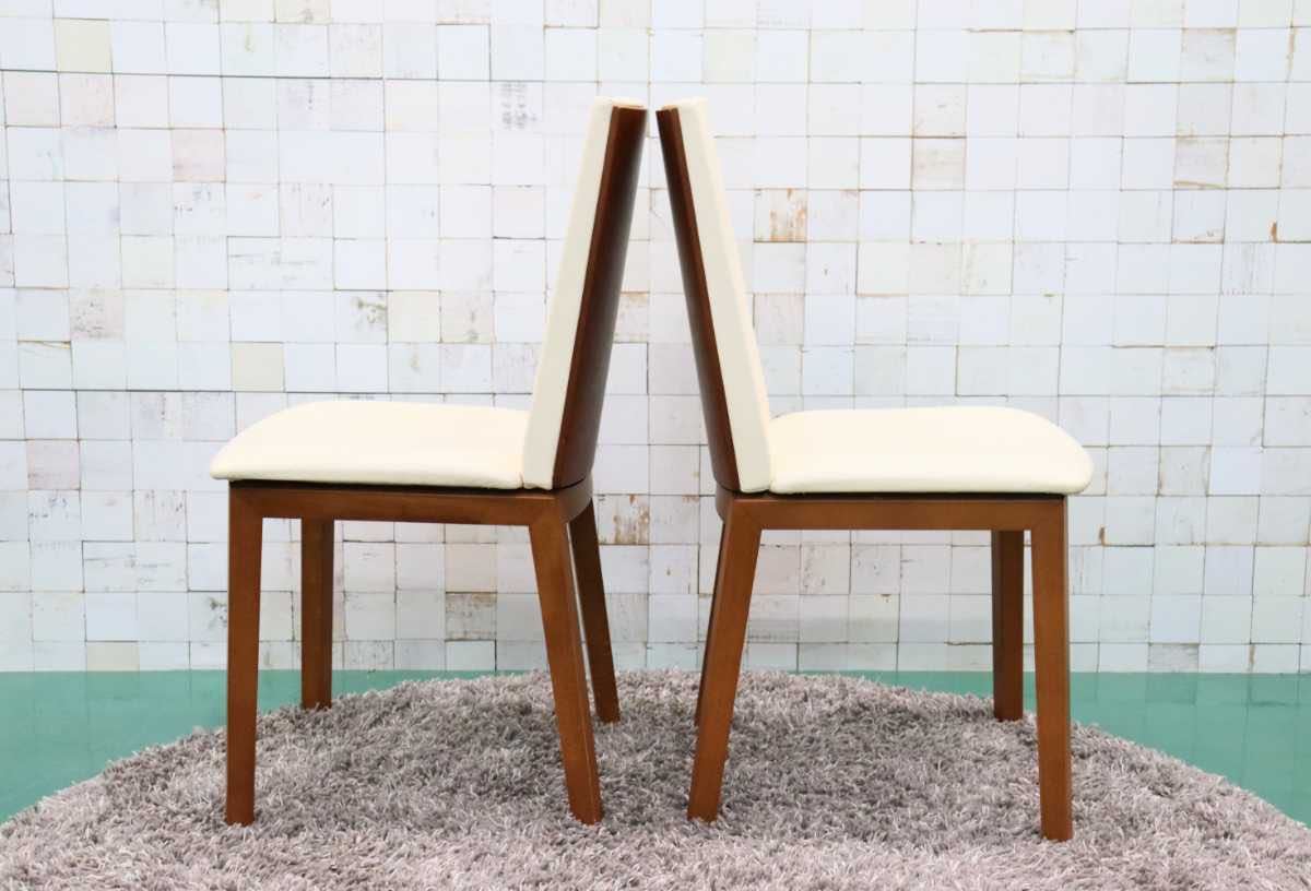 GMFK158A○Skovby / スコービー SM51K ダイニングチェア チェア 椅子 北欧家具 希少 デンマーク レザー クリーム 2脚セット ACTUS