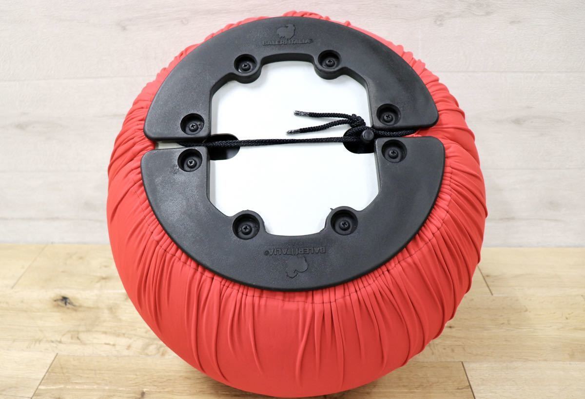 GMFN19F○Baleri Italia / バレリ イタリア Tatino タティーノ スツール オットマン レッド 定価約8.2万 新規張替え済