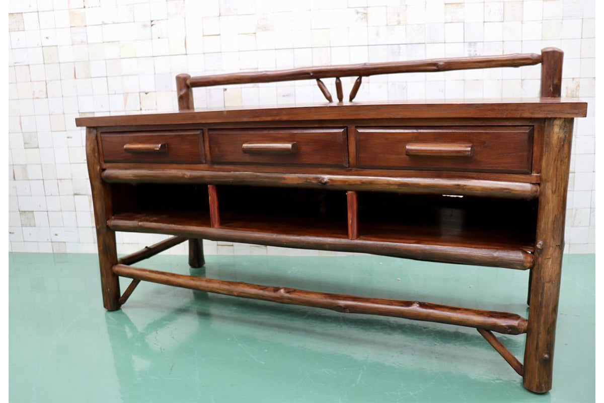 GMFN89A○コンソール 飾り台 サイドボード リビングボード キャビネット 作業台 店舗什器 アジアン カントリー 古木 古材