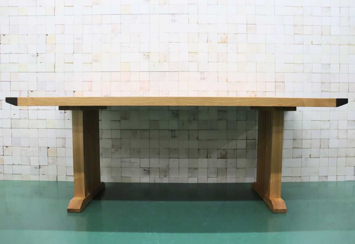 GMFT166○上久商店 藏 190Wテーブル ダイニングテーブル 食卓テーブル 作業台 タモ材 ナチュラル 大川家具 展示品
