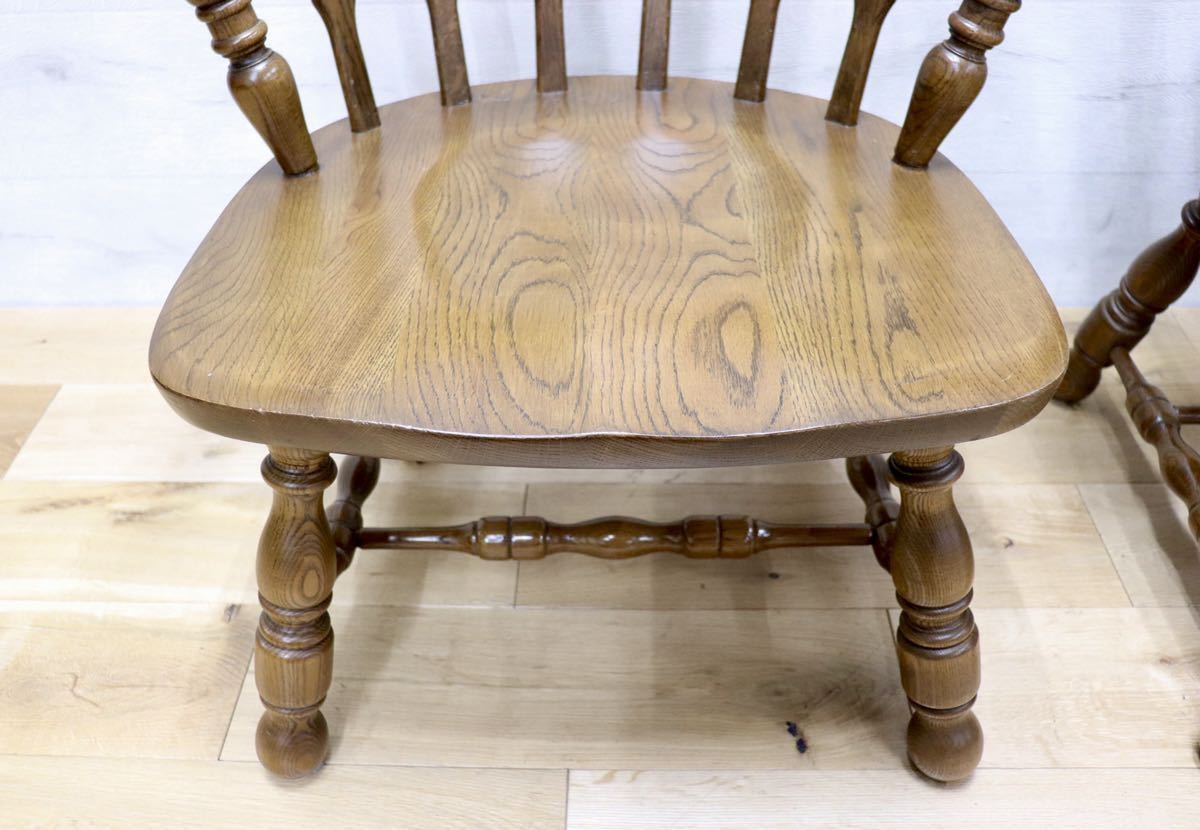 GMEK632A○太平 ダイニングチェア アームチェア ウィンザーチェア 椅子 4脚セット 飛騨家具 レトロ カントリー 古民家 アンティーク