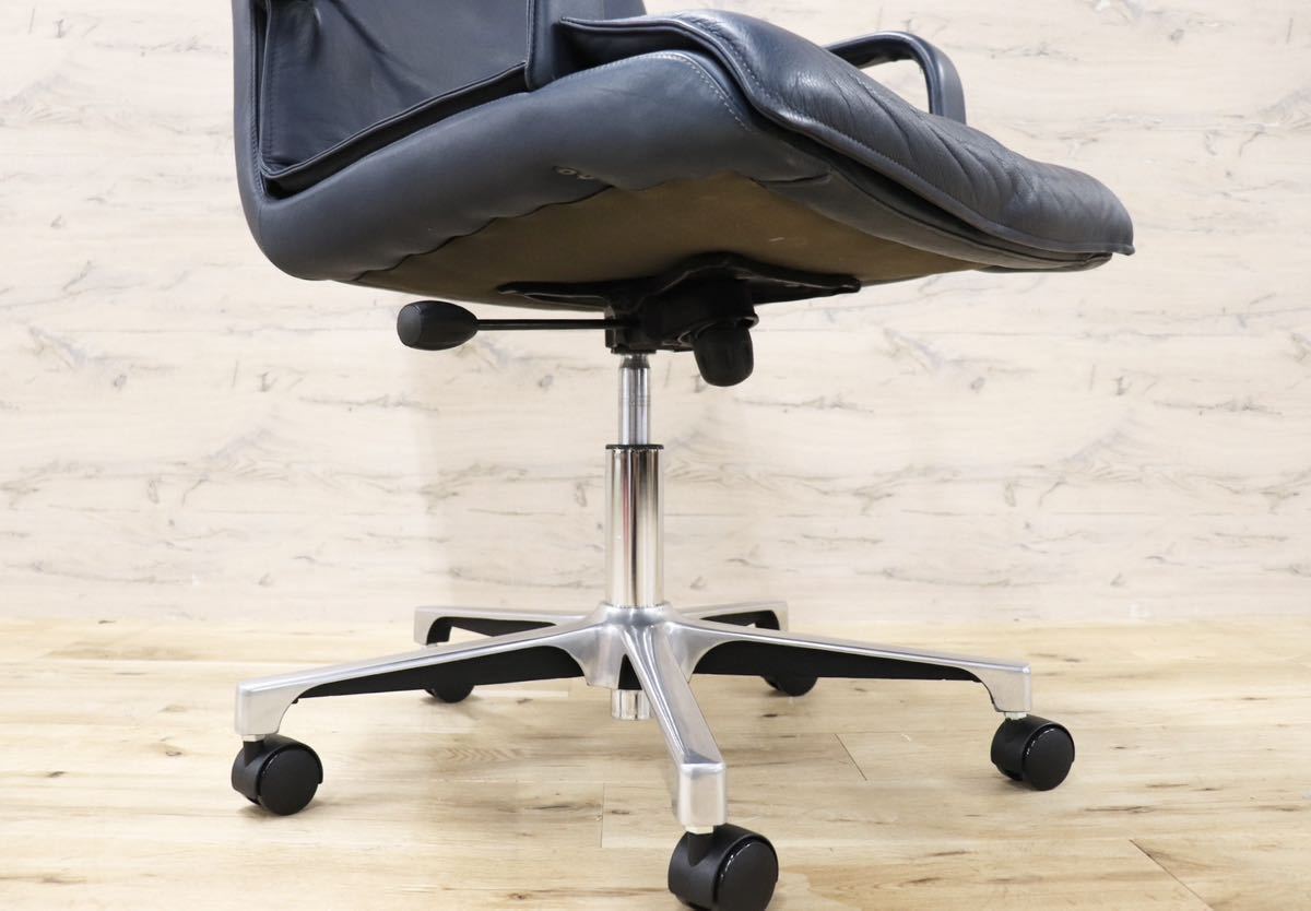 GMFK366B○mobilia / モビリア Alfred Kill International エグゼクティブチェア デスクチェア ハイバック 本革 希少 ヴィンテージ 約40万