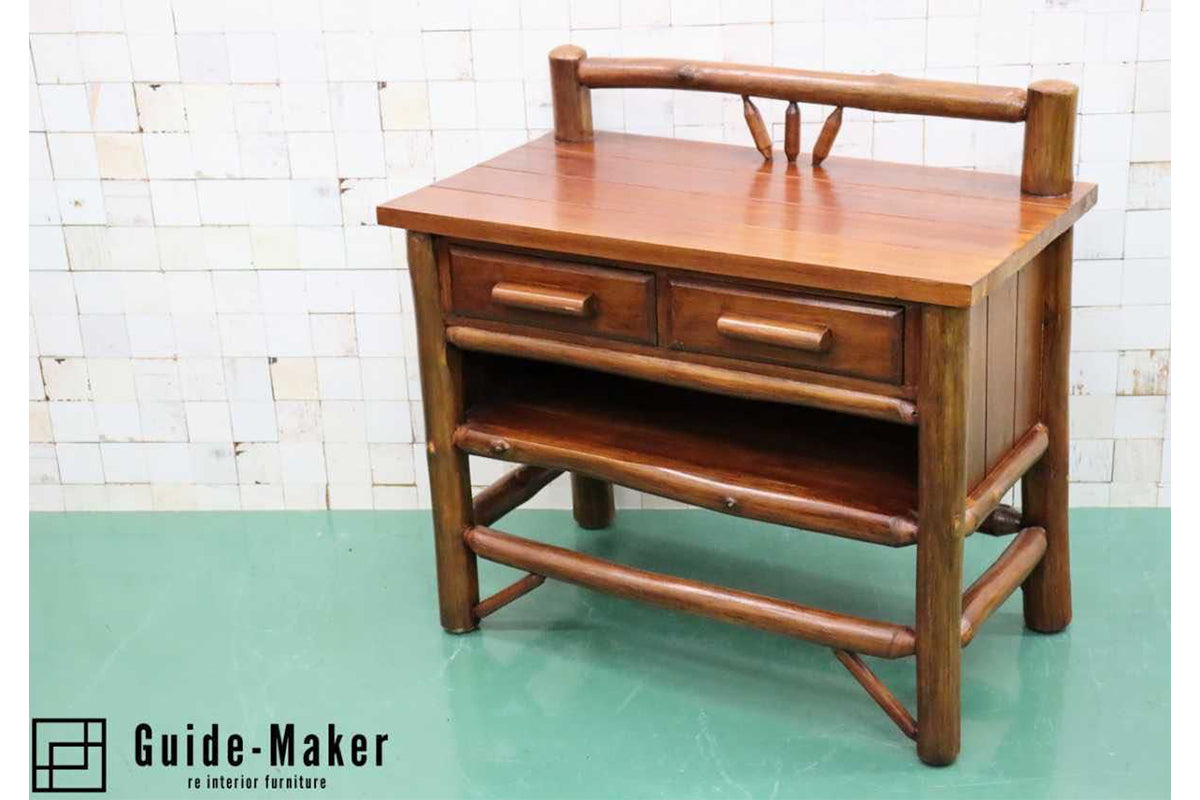 GMFN89B○コンソール 飾り台 サイドボード キャビネット 店舗什器 アジアン カントリー 古木 古材