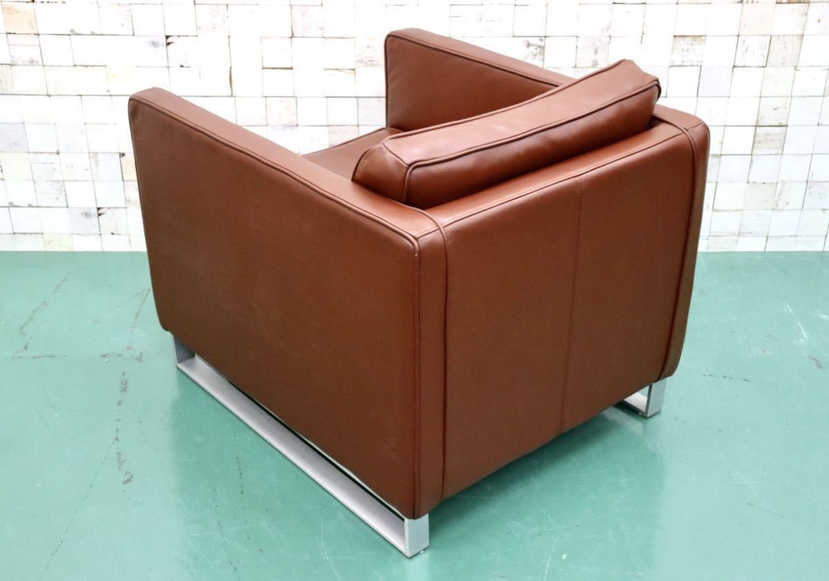 GMFT272○ACTUS / アクタス five by five ファイブバイファイブ TASSO タッソ シングルソファ アームチェア ラウンジチェア 総革