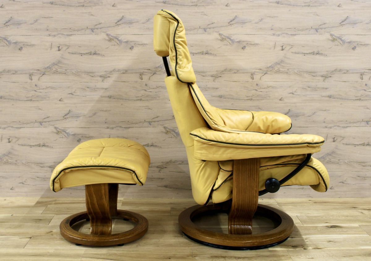 GMFK351○EKORNES / エコーネス Reno レノ ストレスレスチェア リクライニングチェア オットマン 北欧 ノルウェー ヴィンテージ リペア済み
