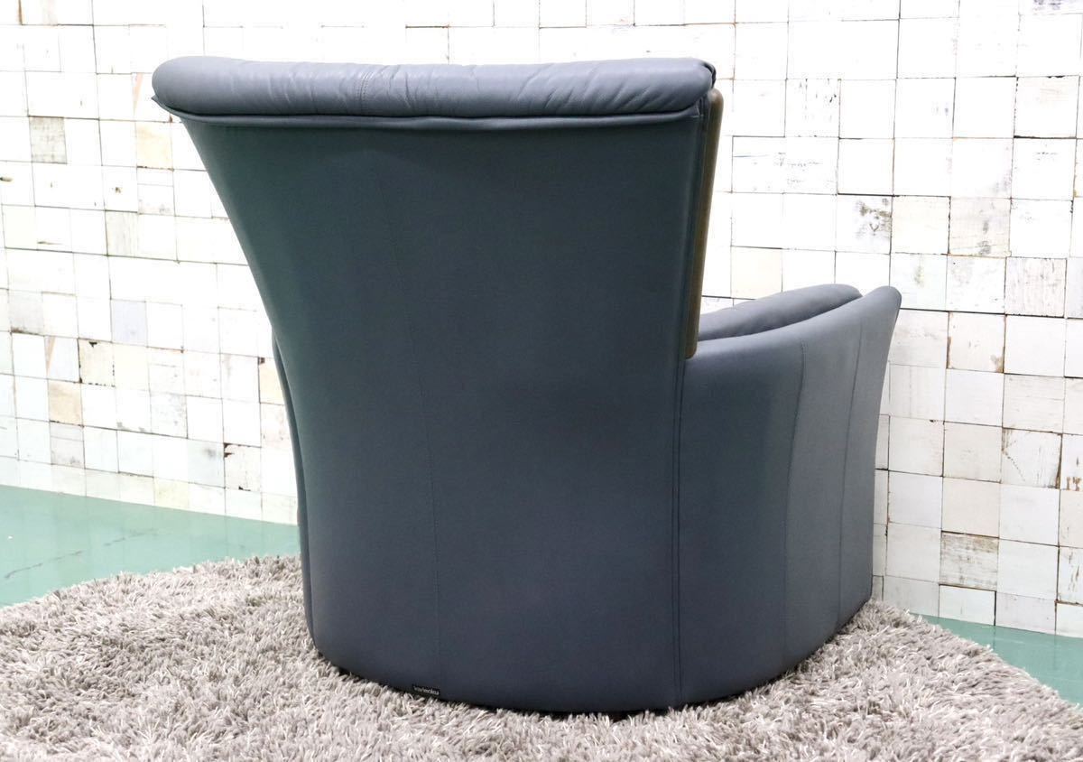 GMFK490B○karimoku / カリモク 1人掛けソファ シングルソファ ラウンジチェア 本革 楢材 応接 国産家具