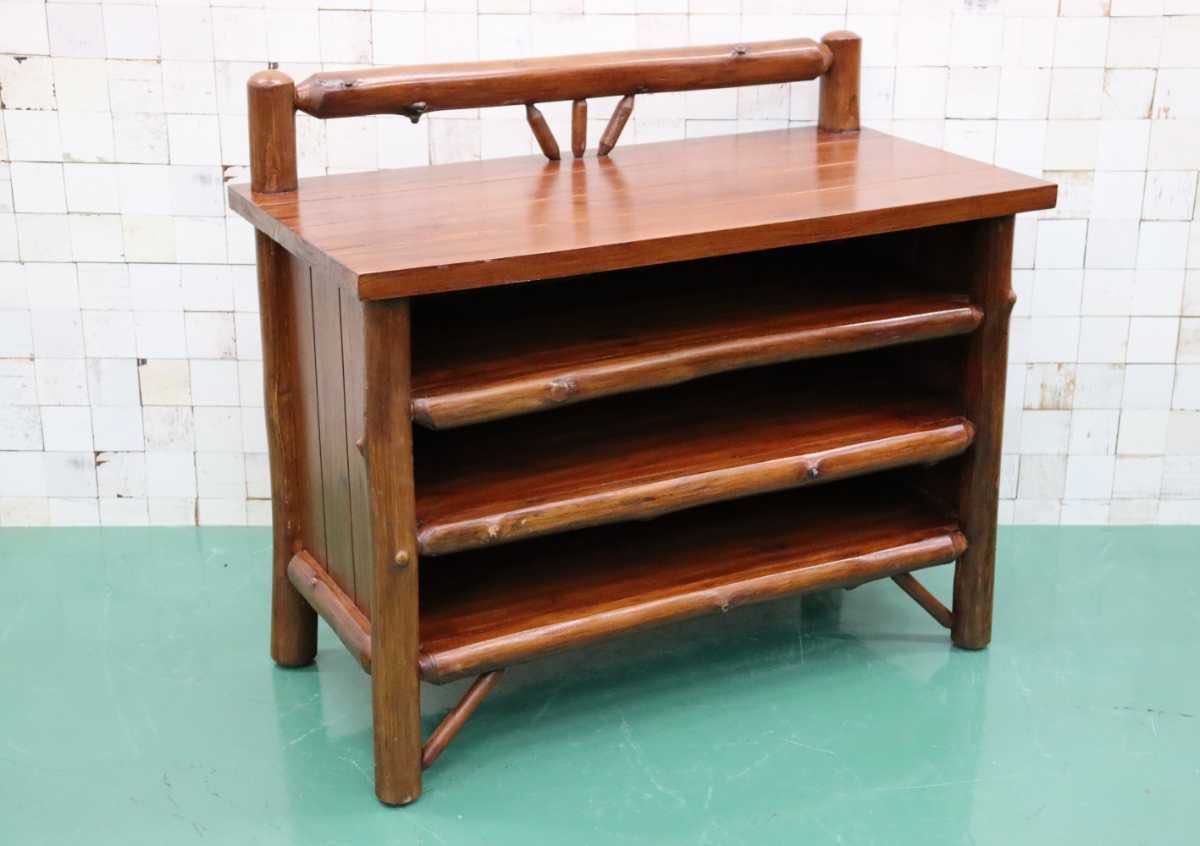 GMFN89C○コンソール 飾り台 サイドボード リビングボード キャビネット 収納棚 店舗什器 アジアン カントリー 古木 古材