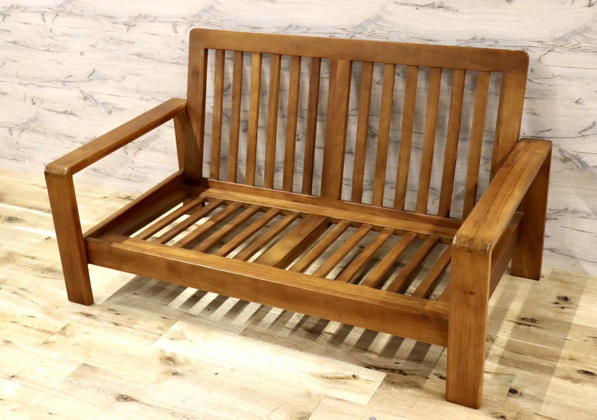 GMFK562○SCANTEAK / スキャンティーク IKON イコン 2人掛けソファ ラブソファ ファブリック グリーン チーク材 無垢 定価約18.5万