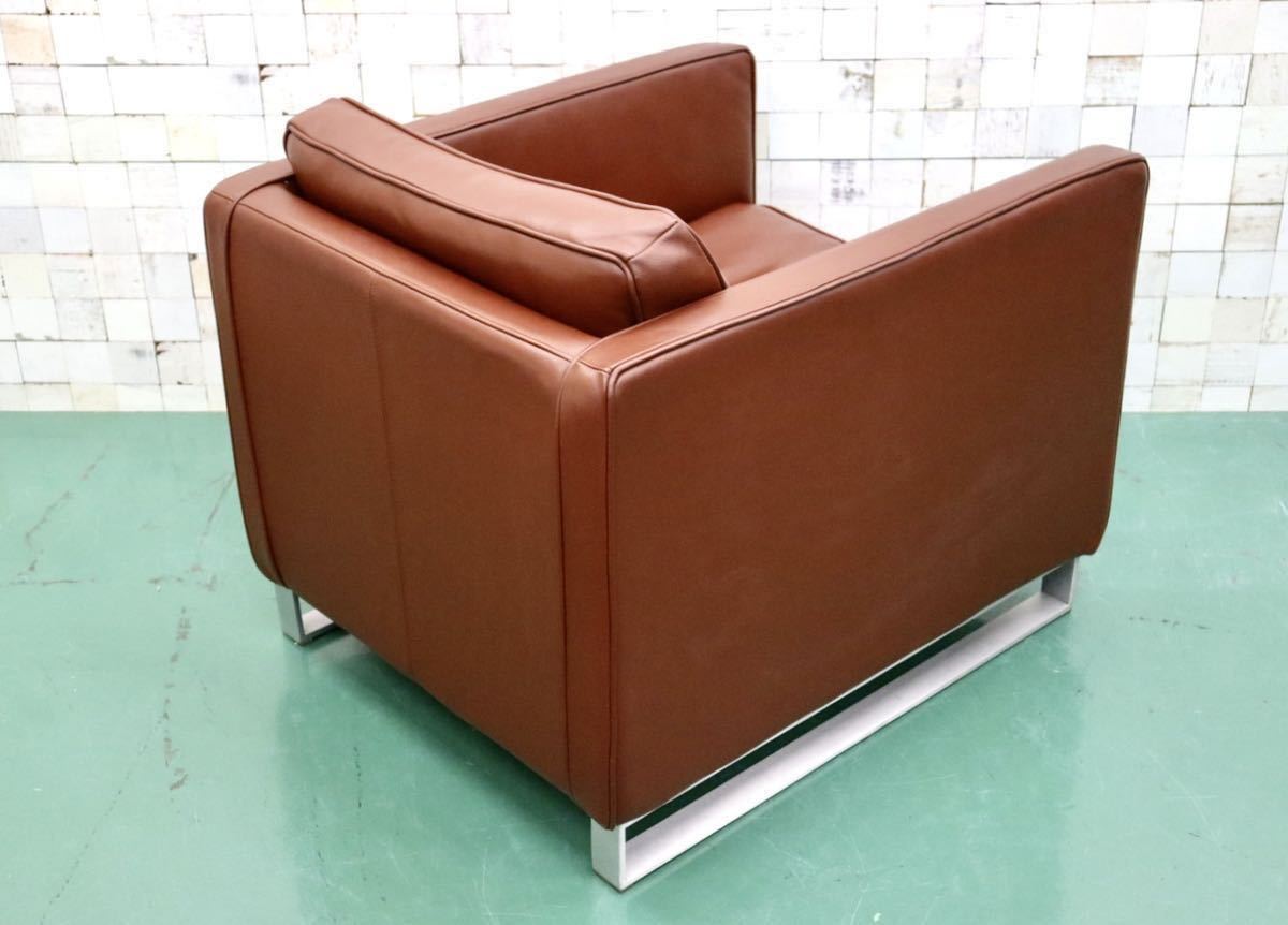 GMFT272○ACTUS / アクタス five by five ファイブバイファイブ TASSO タッソ シングルソファ アームチェア ラウンジチェア 総革