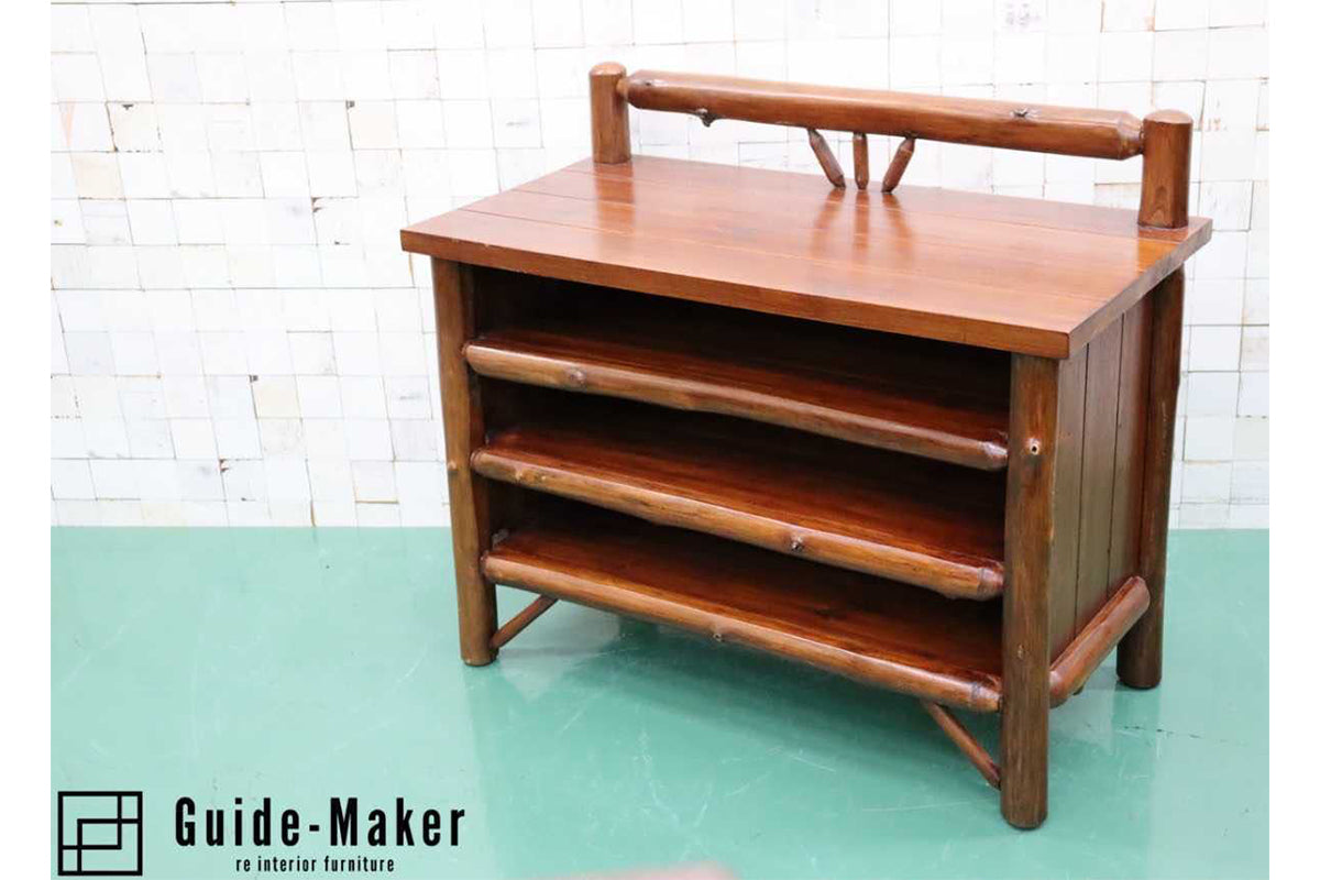 GMFN89C○コンソール 飾り台 サイドボード リビングボード キャビネット 収納棚 店舗什器 アジアン カントリー 古木 古材