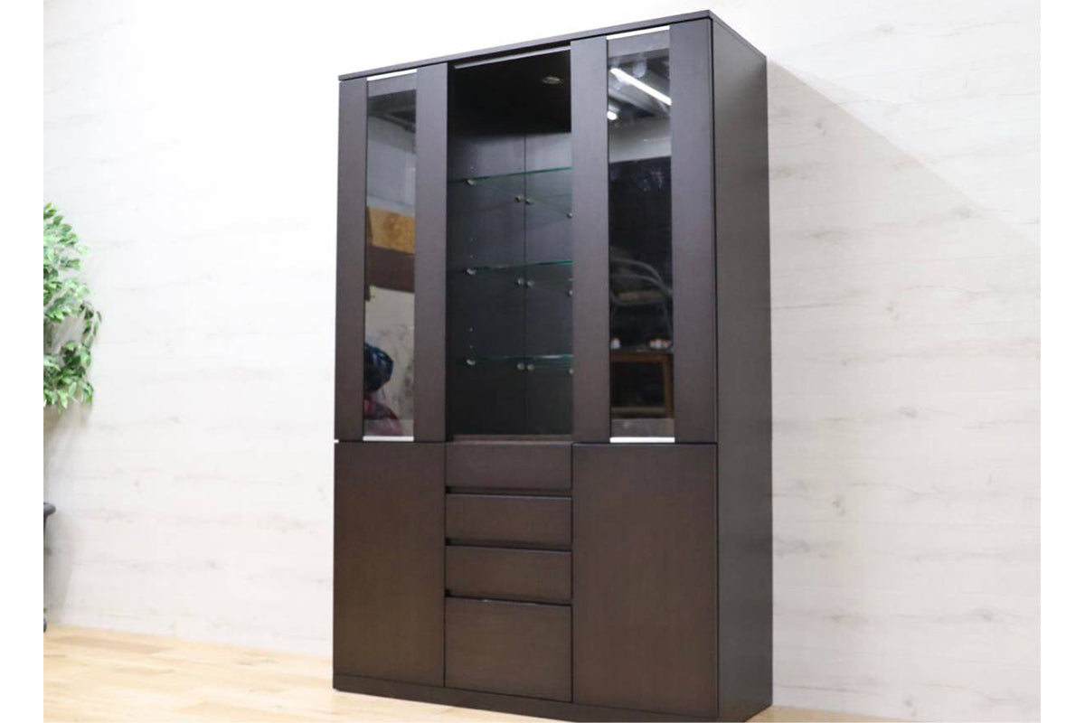 GMEK644○府中家具 IDC大塚家具 キャビネット キュリオ 飾り棚 食器棚 収納家具