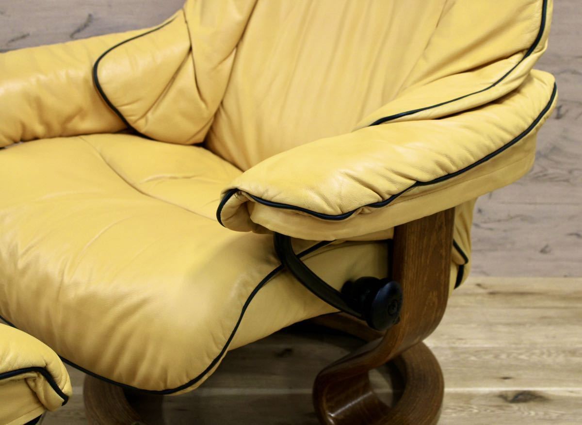 GMFK351○EKORNES / エコーネス Reno レノ ストレスレスチェア リクライニングチェア オットマン 北欧 ノルウェー ヴィンテージ リペア済み