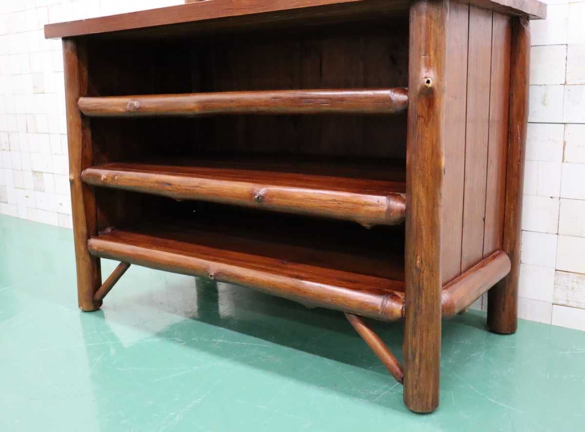 GMFN89C○コンソール 飾り台 サイドボード リビングボード キャビネット 収納棚 店舗什器 アジアン カントリー 古木 古材